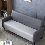 Stylish Dark Blue and Light Gray Sofa with Green Wood Accents - Techno Fabric and Cotton Blend for Ultimate Comfort qm-6