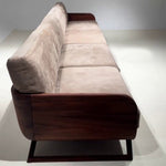 Black Walnut Wood Sofa for Living Room or Office, Straight-Line Luxury Modern Couch qsmz-0203-39