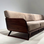 Black Walnut Wood Sofa for Living Room or Office, Straight-Line Luxury Modern Couch qsmz-0203-39