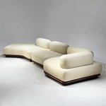 Italian Modern Minimalist Curved Solid Wood Leather Sofa, Soft Cream-Tone Luxury Couch sz-0207-46