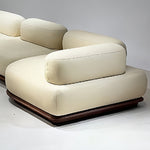 Italian Modern Minimalist Curved Solid Wood Leather Sofa, Soft Cream-Tone Luxury Couch sz-0207-46