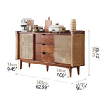 Stunning Brown Rattan and Ash Wood Cabinet - Stylish Storage Solution tzm-519