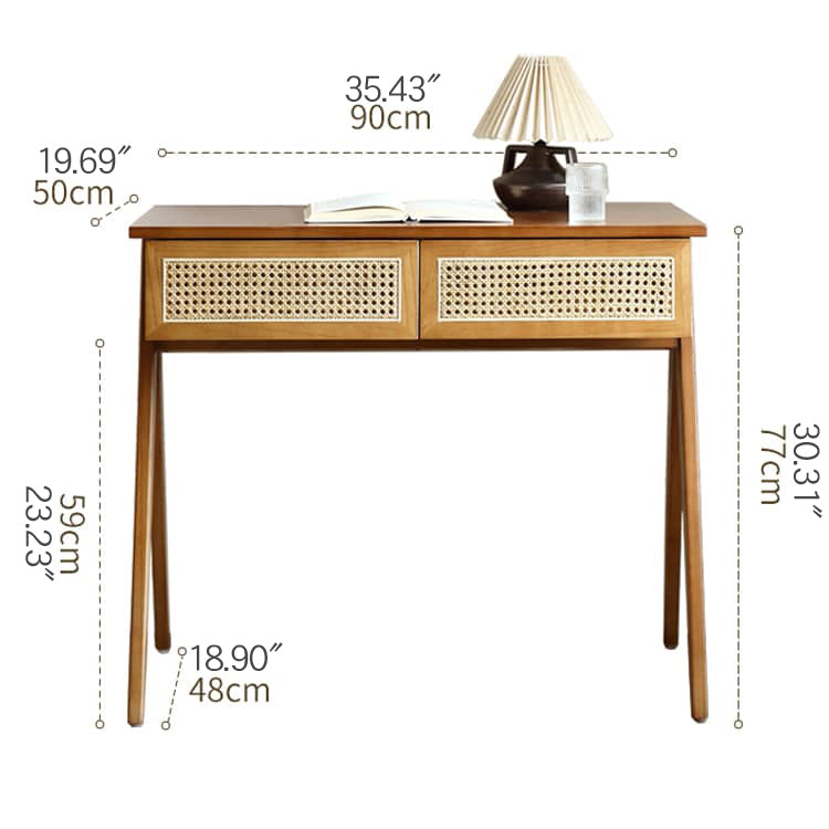 Stylish Natural Wood Ash Rattan Chair with Synthetic Leather Seat tzm-524
