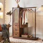 Stylish Brown Rattan Cabinet with Elegant Ash Wood Finish tzm-526