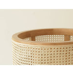 Stylish Natural Oak Wood Tea Table with Rattan Accents tzm-528