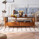 Stylish Brown Rattan Tea Table with Elegant Ash Wood Finish tzm-532