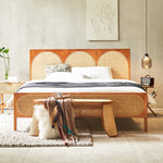 Elegant Natural Wood Rattan Stool - Premium Ash Wood Design tzm-539