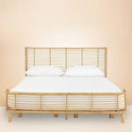 Natural Wood & Rattan Bedside Cabinet - Elegant & Stylish Nightstand for Bedroom Decor tzm-540