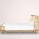 Natural Wood & Rattan Bedside Cabinet - Elegant & Stylish Nightstand for Bedroom Decor tzm-540