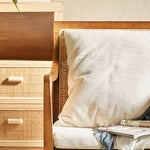 Modern Multi-Tone Rattan & Ash Wood Chair with Cotton-Ramie Upholstery tzm-541