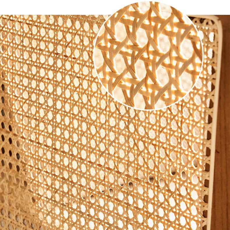 Modern Multi-Tone Rattan & Ash Wood Chair with Cotton-Ramie Upholstery tzm-541