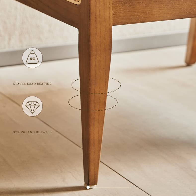 Modern Multi-Tone Rattan & Ash Wood Chair with Cotton-Ramie Upholstery tzm-541