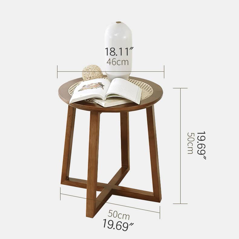 Modern Multi-Tone Rattan & Ash Wood Chair with Cotton-Ramie Upholstery tzm-541