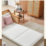 Elegant Off-White Faux Lambswool Sofa with Natural Rattan and Ash Wood Accents tzm-544