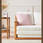 Black Rattan Tea Table with Natural Ash Wood Finish tzm-545
