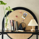 Stunning Black Rattan Makeup Table with Natural Ash Wood Finish and Multi-Layer Board tzm-550