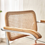 Stunning Black Rattan Makeup Table with Natural Ash Wood Finish and Multi-Layer Board tzm-550