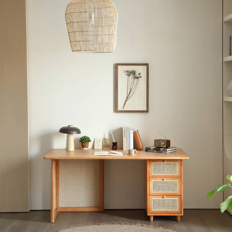 Sleek Rattan Chair in Natural Ash Wood Finish - Perfect for Stylish Interiors tzm-552