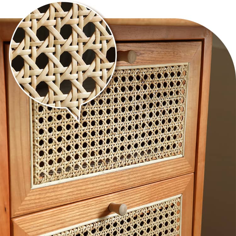 Sleek Rattan Chair in Natural Ash Wood Finish - Perfect for Stylish Interiors tzm-552