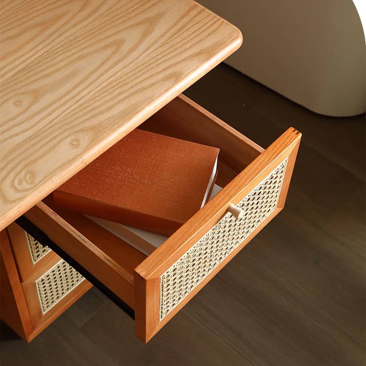 Sleek Rattan Chair in Natural Ash Wood Finish - Perfect for Stylish Interiors tzm-552