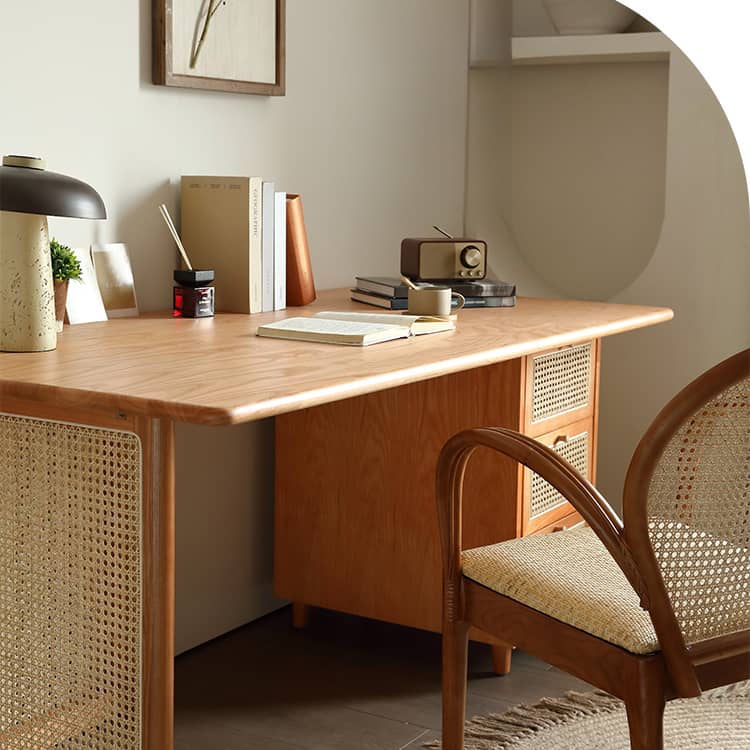 Sleek Rattan Chair in Natural Ash Wood Finish - Perfect for Stylish Interiors tzm-552