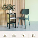 Stylish Bedside Cupboard with Natural Wood, Black and Green Rattan Accents - Oak Wood Finish tzm-554