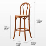 Elegant Light Brown Rattan Wooden Chair - Natural Wood Accent Seating tzm-555