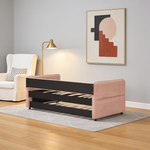 Daybed with Twin Size Pop-up Trundle Upholstered Tufted Sofa Bed, Twin Size, Boucle Fabric (83'x43'x29.5')-W1413S00172 - 场景图