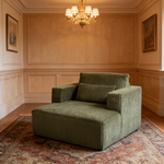 Sofa Bed 62.6' x 48.23', 1-2 Seater Compressed Couch with 2 Lumbar Pillows, Soft Skin-Friendly Corduroy Fabric, Modern Convertible Sleeper for Living Room, Bedroom & Apartment, Ships in 1 Box, Green-W3326P345960 - 场景图