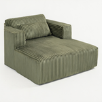 Sofa Bed 62.6' x 48.23', 1-2 Seater Compressed Couch with 2 Lumbar Pillows, Soft Skin-Friendly Corduroy Fabric, Modern Convertible Sleeper for Living Room, Bedroom & Apartment, Ships in 1 Box, Green-W3326P345960 - 细节图