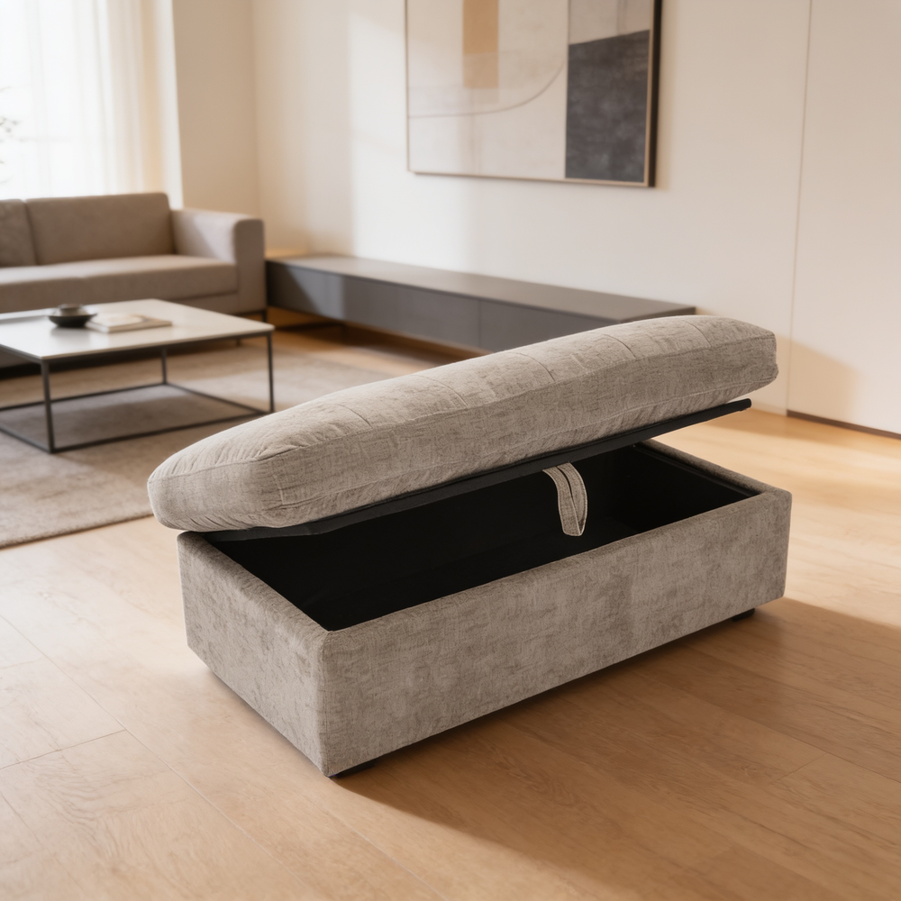 Leisure sofa chair,Double sofa recliner, with manually adjustable backrest, soft padded armrests, side USB charging port and phone stand, comes with a matching storage ottoman-Brown-W487S00518 - 场景图