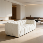 Chenille Pure Foam Sofa, Modern Quilted Cloud Sofa, Deep-Seat Chenille Pure Foam Sofa, Comfortable Modern Three-Seater Sofa, Suitable for Living Rooms, Bedrooms, and Apartments-W834P442222 - 场景图