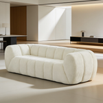 Chenille Pure Foam Sofa, Modern Quilted Cloud Sofa, Deep-Seat Chenille Pure Foam Sofa, Comfortable Modern Three-Seater Sofa, Suitable for Living Rooms, Bedrooms, and Apartments-W834P442222 - 场景图