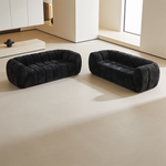 Chenille Pure Foam Sofa, Modern Quilted Cloud Sofa, Deep-Seat Chenille Pure Foam Sofa, Comfortable Modern Three-Seater Sofa, Suitable for Living Rooms, Bedrooms, and Apartments-W834P442224 - 场景图
