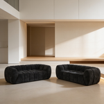 Chenille Pure Foam Sofa, Modern Quilted Cloud Sofa, Deep-Seat Chenille Pure Foam Sofa, Comfortable Modern Three-Seater Sofa, Suitable for Living Rooms, Bedrooms, and Apartments-W834S00637 - 场景图