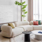 Italian Minimalist Curved Sectional Sofa, Modern Fabric Asymmetrical Corner Couch xzms-0207-43