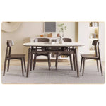 Elegant White Rubber Wood Dining Table with Durable Sintered Stone Top ybn-391