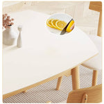 Elegant White Rubber Wood Dining Table with Durable Sintered Stone Top ybn-391