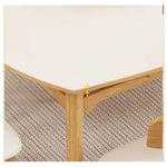 Elegant White Rubber Wood Dining Table with Durable Sintered Stone Top ybn-391