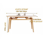 Elegant White Rubber Wood Dining Table with Durable Sintered Stone Top ybn-391