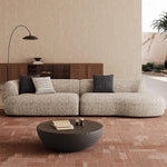Mid-Century Cotton-Linen Fabric Chaise Sofa, Straight-Line Asymmetrical 3-Seater with Single Armrest yh-0207-44