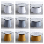 Chic Multi-Color Tea Table – White, Off-Yellow, Pink, Gray, and Green Options ym-627