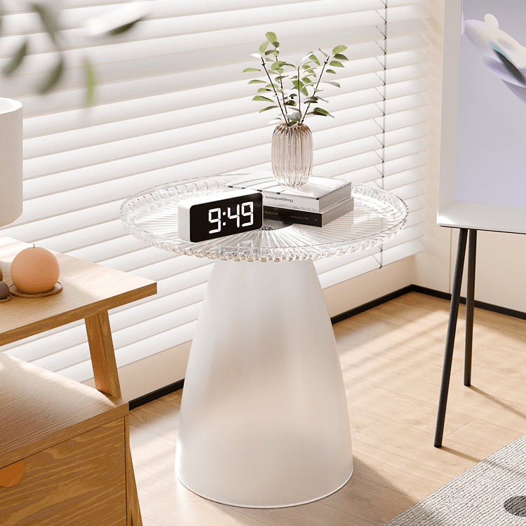 Elegant Transparent Tea Table - Modern Design in Gray, Brown, Pink, Off White - Durable PET Material ym-628