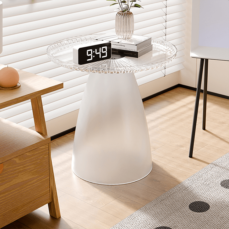 Elegant Transparent Tea Table - Modern Design in Gray, Brown, Pink, Off White - Durable PET Material ym-628