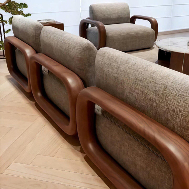 Understated Luxury Black Walnut Solid Wood Sofa Set, Modern Living Room Furniture with Mortise and Tenon Construction ymj-0226-62
