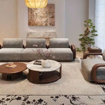 Understated Luxury Black Walnut Solid Wood Sofa Set, Modern Living Room Furniture with Mortise and Tenon Construction ymj-0226-62