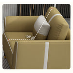 Contemporary Sofa Collection - Brown, Orange, Mint Green, Blue, Gray & Off-White in Wood & Techno Fabric yr-122