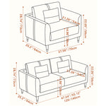 Contemporary Sofa Collection - Brown, Orange, Mint Green, Blue, Gray & Off-White in Wood & Techno Fabric yr-122