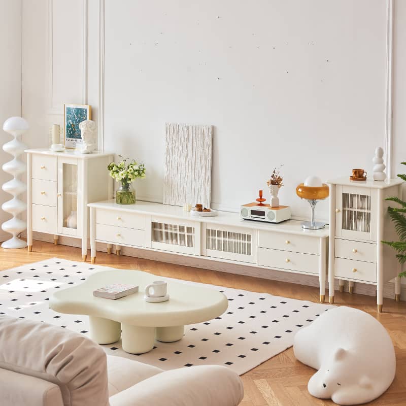 Modern Off White Black GFRP Tea Table - Stylish & Durable Design yw-178