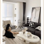 Modern Off White Black GFRP Tea Table - Stylish & Durable Design yw-178